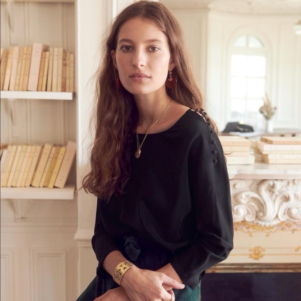 *SOLD* Sezane Emy Silk Blouse NWT - Picture 2 of 8